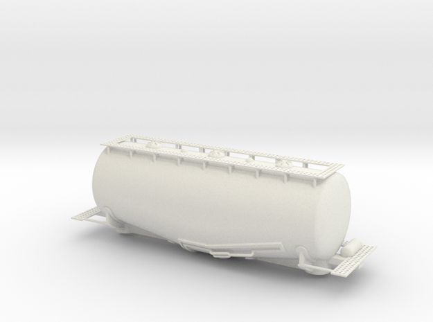 WhaleBelly Tank Car - Sscale in White Natural Versatile Plastic