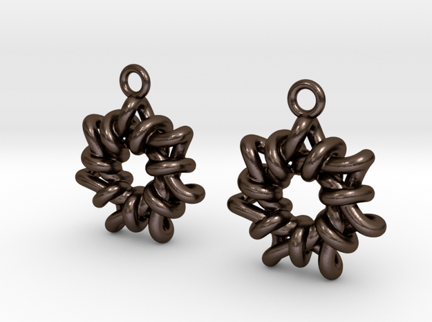 Torus1 Earrings in Polished Bronze Steel