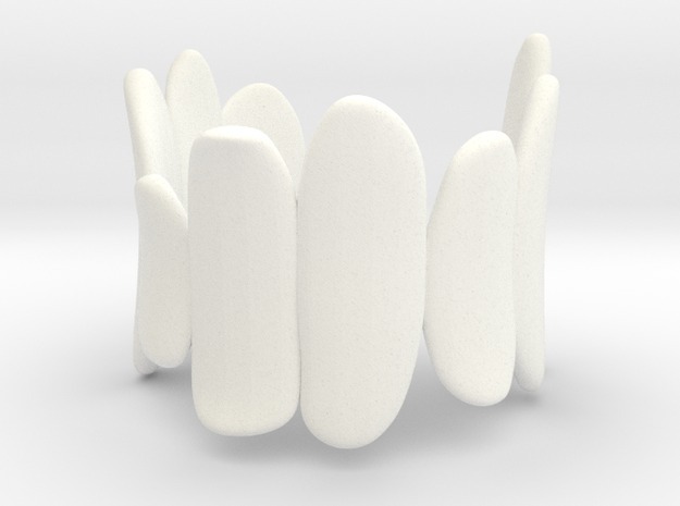 Pebble Bangle - Short in White Processed Versatile Plastic