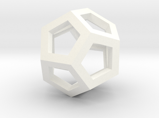 Dodecahedron .75inch in White Processed Versatile Plastic