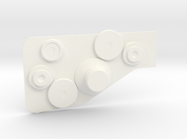Bowcaster Right Knob Plate in White Processed Versatile Plastic