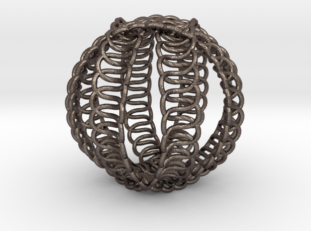 Knot Ball in Polished Bronzed Silver Steel