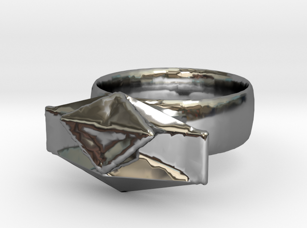 Puzzle Ring in Fine Detail Polished Silver