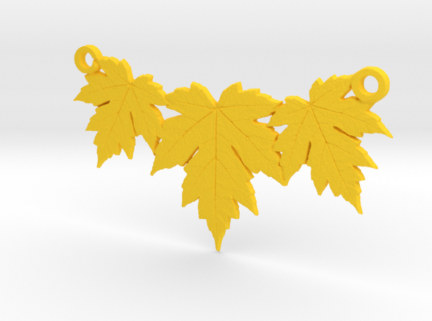 Maple Leaf Necklace in Yellow Processed Versatile Plastic