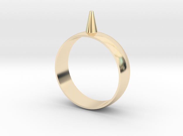 223-Designs Bullet Button Ring Size 15 in 14K Yellow Gold