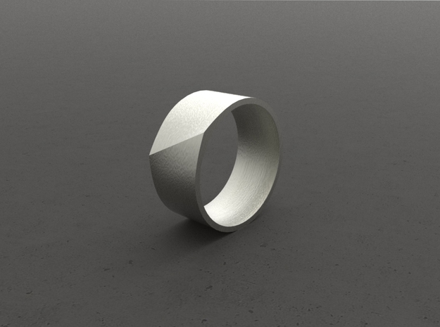 "LINE"_Men ring in Polished Bronzed Silver Steel