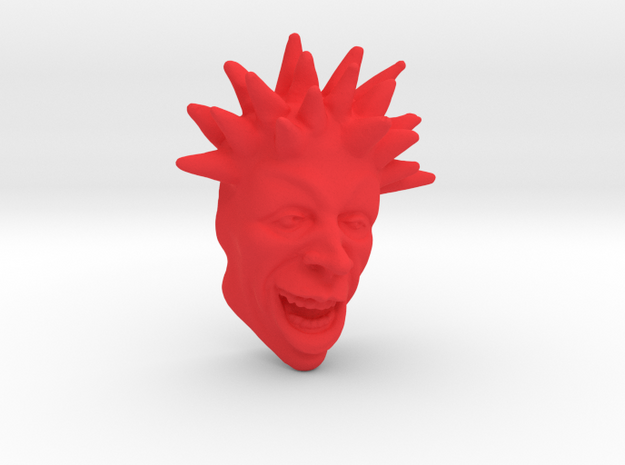 Spike Haired Guy 2.5 in Red Processed Versatile Plastic