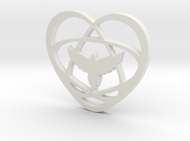 Atom Star Heart Bird in White Natural Versatile Plastic