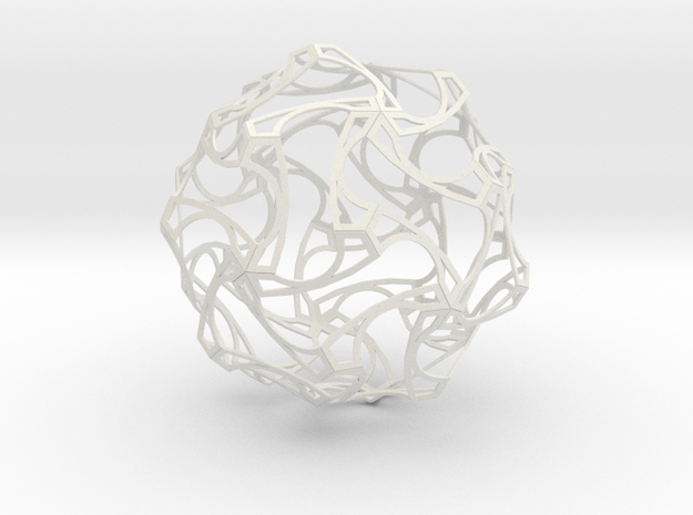 Sphere Decor Pentagonal Hexecontahedron in White Natural Versatile Plastic