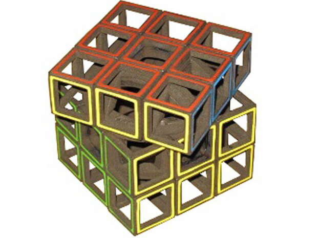 Hollow Cube in White Natural Versatile Plastic