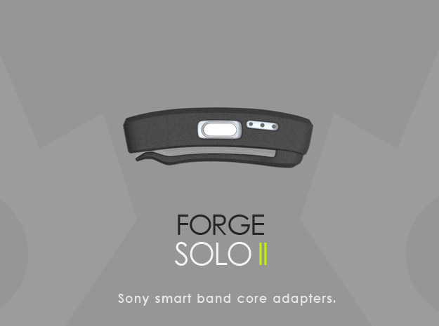 Sony smart band core adapter - SOLO II (clip) in Black Natural Versatile Plastic