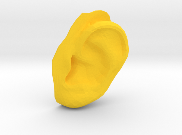 Right Ear in Yellow Processed Versatile Plastic