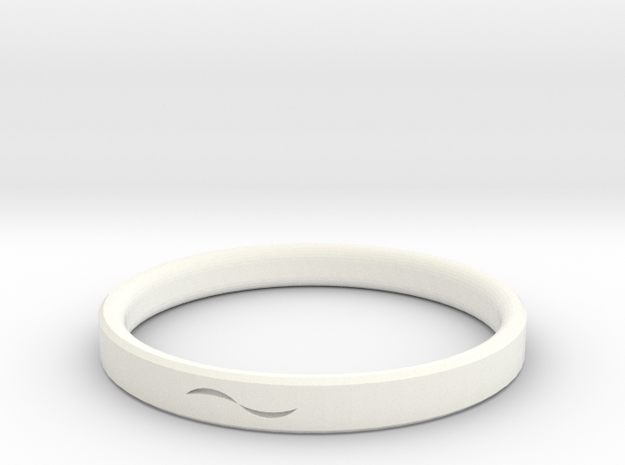 Bracelet with Asymmetrical Design in White Processed Versatile Plastic