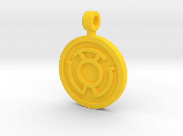 Yellow Fear Pendant in Yellow Processed Versatile Plastic