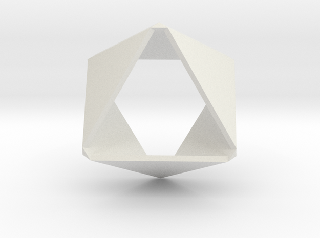 Folded Hexagon in White Natural Versatile Plastic