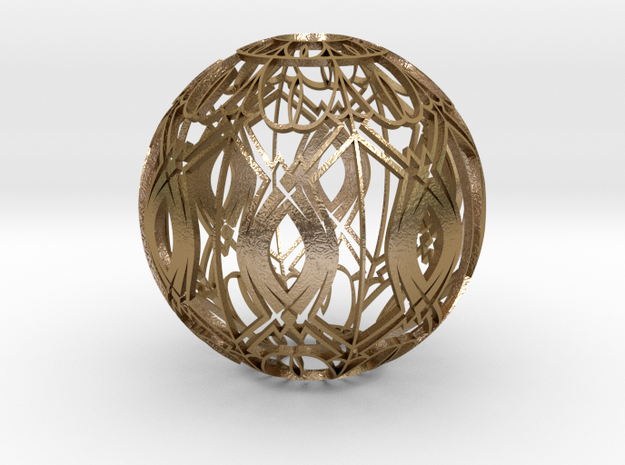 Lampshade (Designer Sphere 3 3mm Thick) in Polished Gold Steel