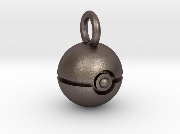 Pokeball pendant in Polished Bronzed Silver Steel