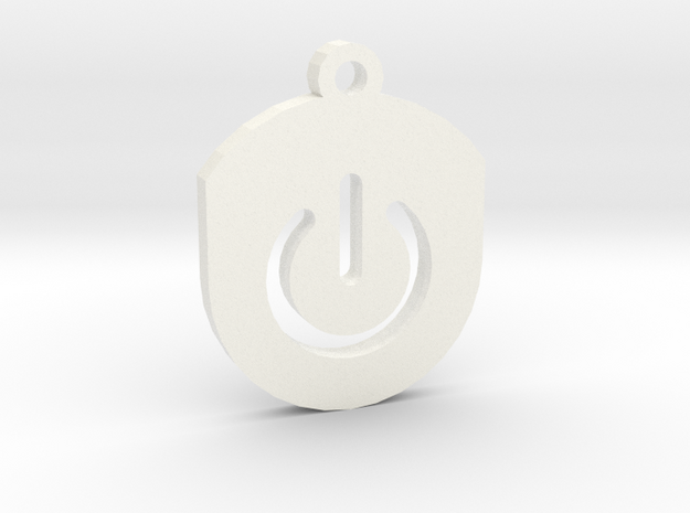 On Button Circular Frame Pendant Insert in White Processed Versatile Plastic