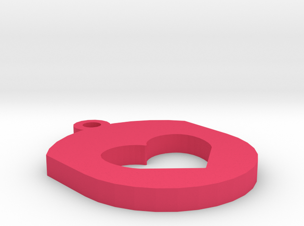 Heart Insert For Circular Frame Pendant in Pink Processed Versatile Plastic