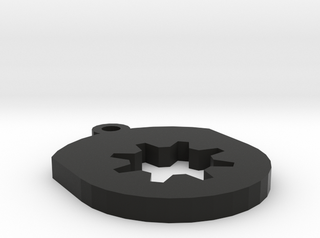 Gear Insert For Circular Frame Pendant in Black Natural Versatile Plastic