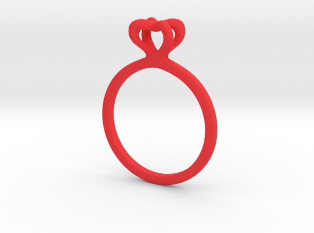 Infinity Love Ring Size US 6 (16.5mm) in Red Processed Versatile Plastic
