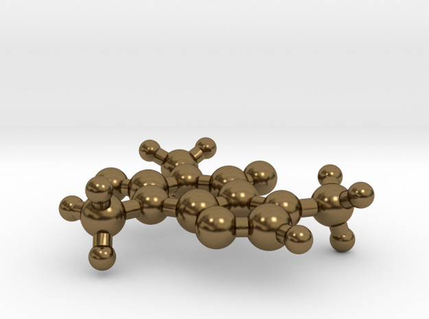 Caffeine Molecule in Polished Bronze