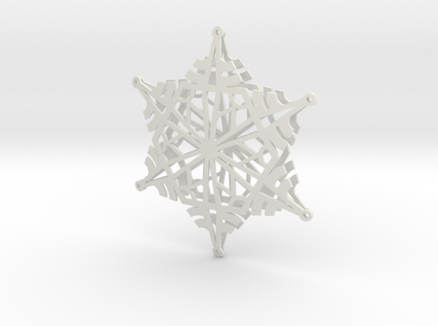 Arcs Snowflake - 3D in White Natural Versatile Plastic