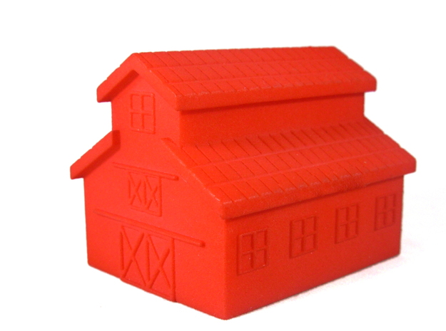 Barn, One Side Open in Red Processed Versatile Plastic
