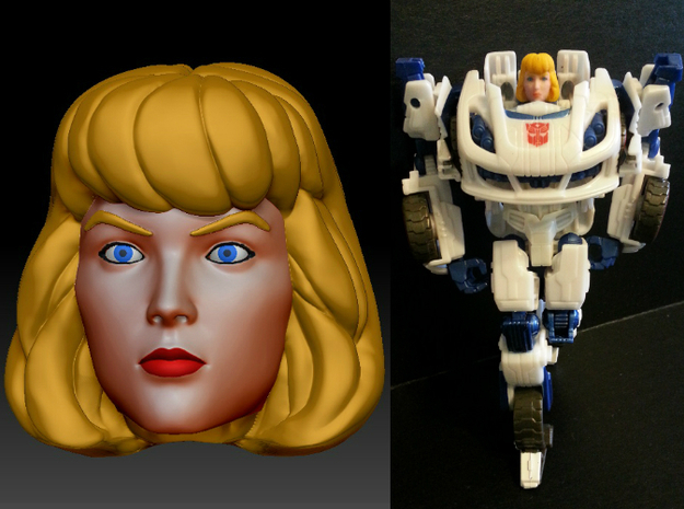 Carly Homage Exosuit Head For TF FOC JAZZ in Full Color Sandstone
