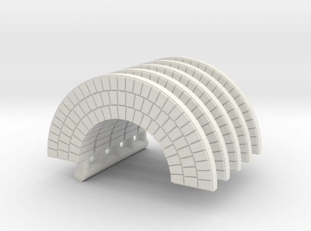HO Brick Arch x 5 in White Natural Versatile Plastic