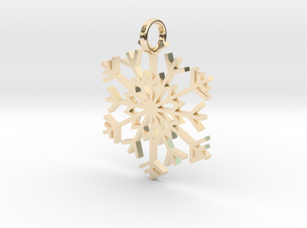 Snowflake Simple Pendent/Charm in 14K Yellow Gold