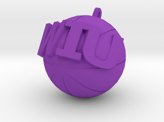 WIU Basketball charm in Purple Processed Versatile Plastic