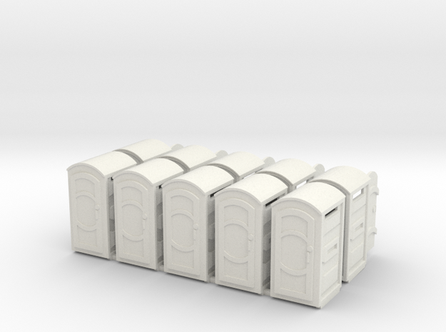 HO Scale Porta Pot X10 in White Natural Versatile Plastic