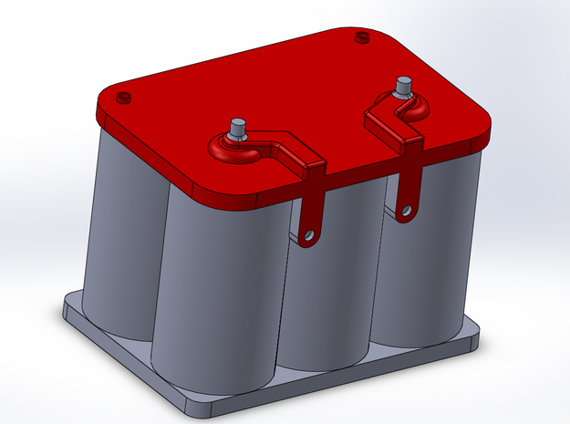 Optima Style 1:10 Scale Battery  in Red Processed Versatile Plastic