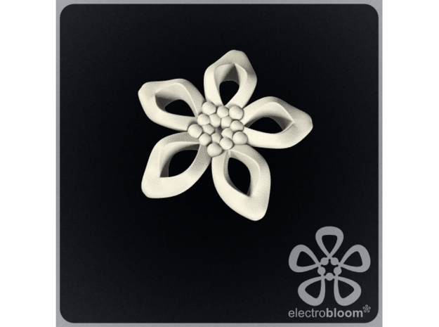 Elizabeth flower charm. in White Natural Versatile Plastic