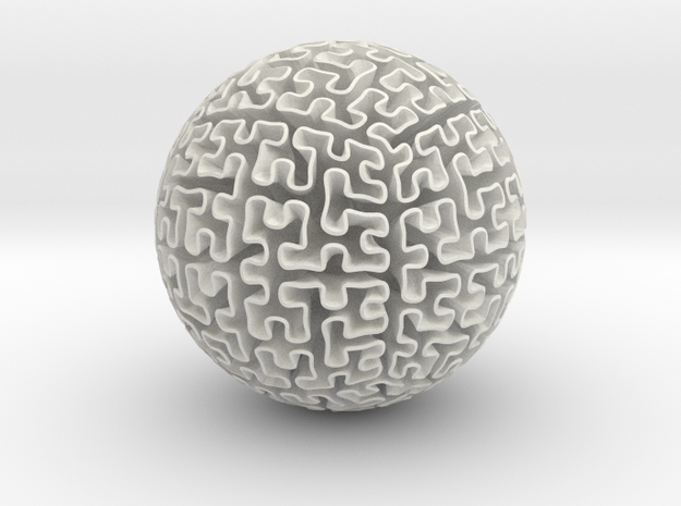 Hilbert Sphere in White Natural Versatile Plastic