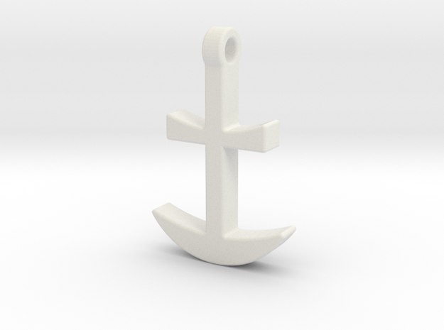 Anchor Pendant in White Natural Versatile Plastic