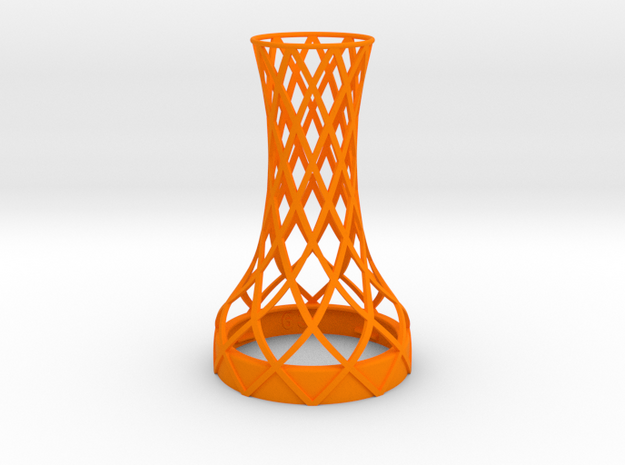 Tower Vase for jar size:63 (4 leads) in Orange Processed Versatile Plastic