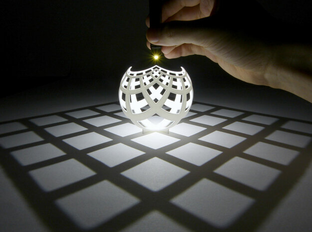 Grid (stereographic projection) in White Natural Versatile Plastic