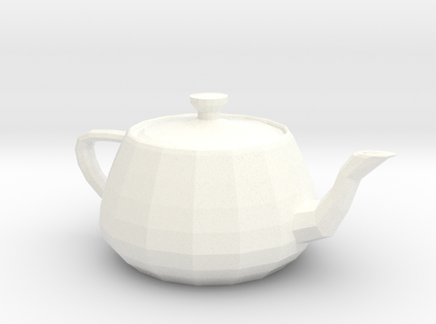 Teapot in White Processed Versatile Plastic