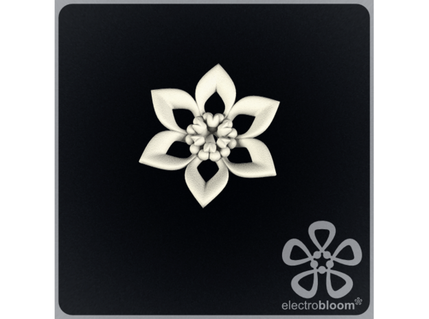 Judy flower charm. in White Natural Versatile Plastic