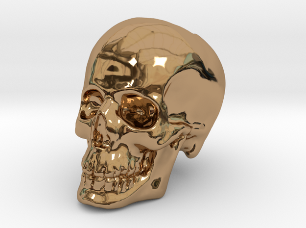 Skull Bead in Polished Brass