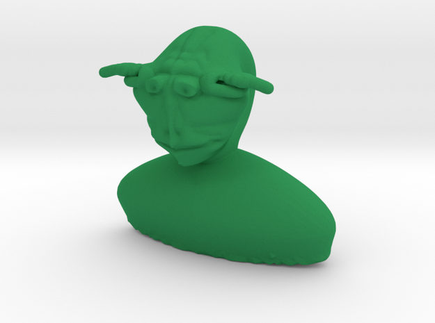 Primitive Yoda bust in Green Processed Versatile Plastic