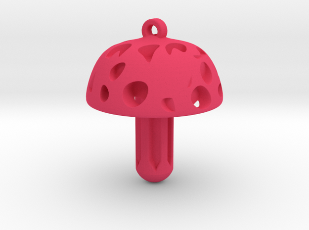 Mushroom Pendant in Pink Processed Versatile Plastic