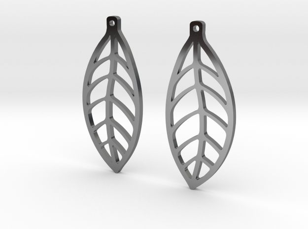 LEAF Earrings SMALL in Fine Detail Polished Silver