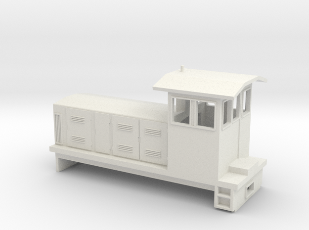 HOn30 Endcab Locomotive ("Eva") one p in White Natural Versatile Plastic