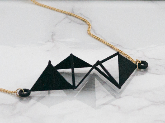 Triangular Pendant in Black Natural Versatile Plastic