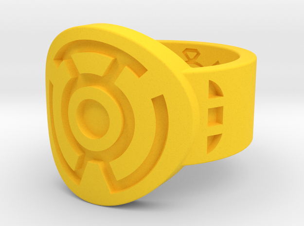 Sinestro FF Ring (Sz's 5-15) in Yellow Processed Versatile Plastic