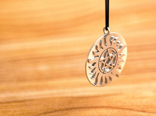 Supernaturals Pendant in Fine Detail Polished Silver