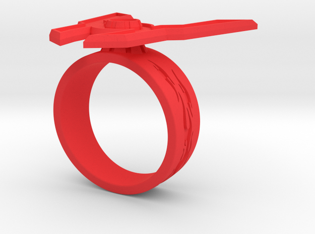 GG Rage Ring Sz 14 in Red Processed Versatile Plastic